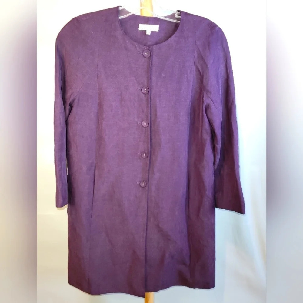 Vintage Armand Ventilo Purple silk and linen blend dress size 38